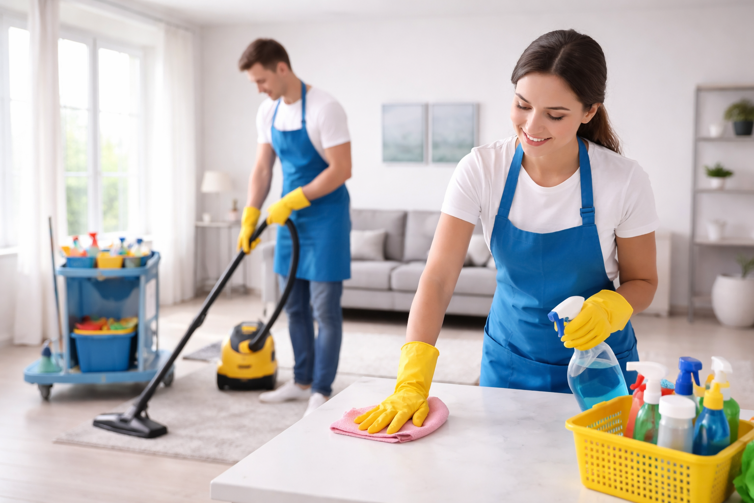 Spotless cleaning team